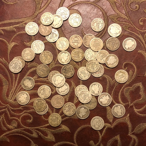 Barber dimes/ tube of 50 coins - Picture 2 of 11